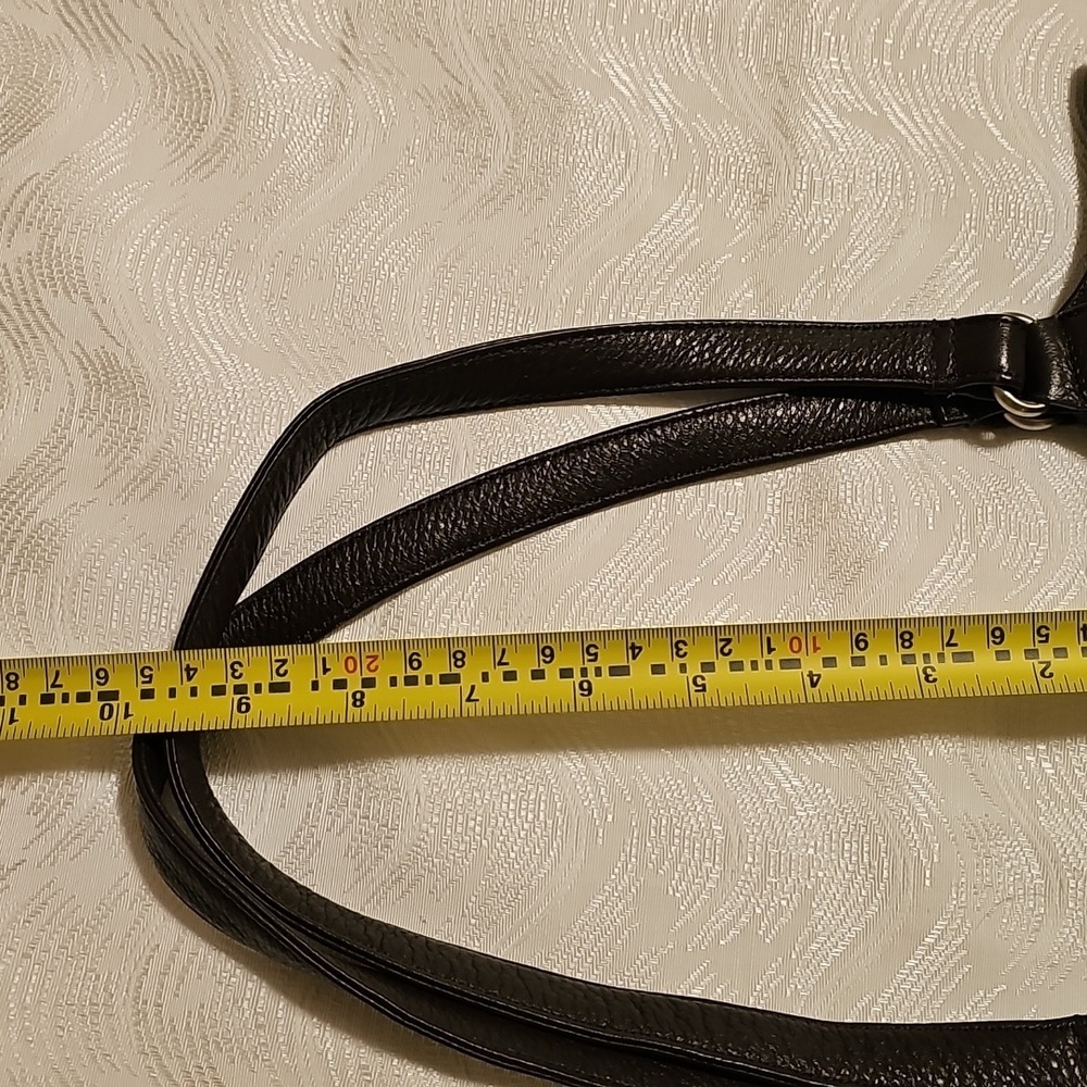 Stone Mountain brown leather shoulder bag very good condition front zip pouch ba - Picture 12 of 14